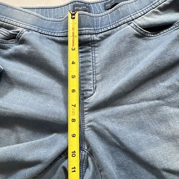 Purejill Denim Wide Leg Pull On Jeans Size Petite Medium Light Blue Stretch - Picture 8 of 14